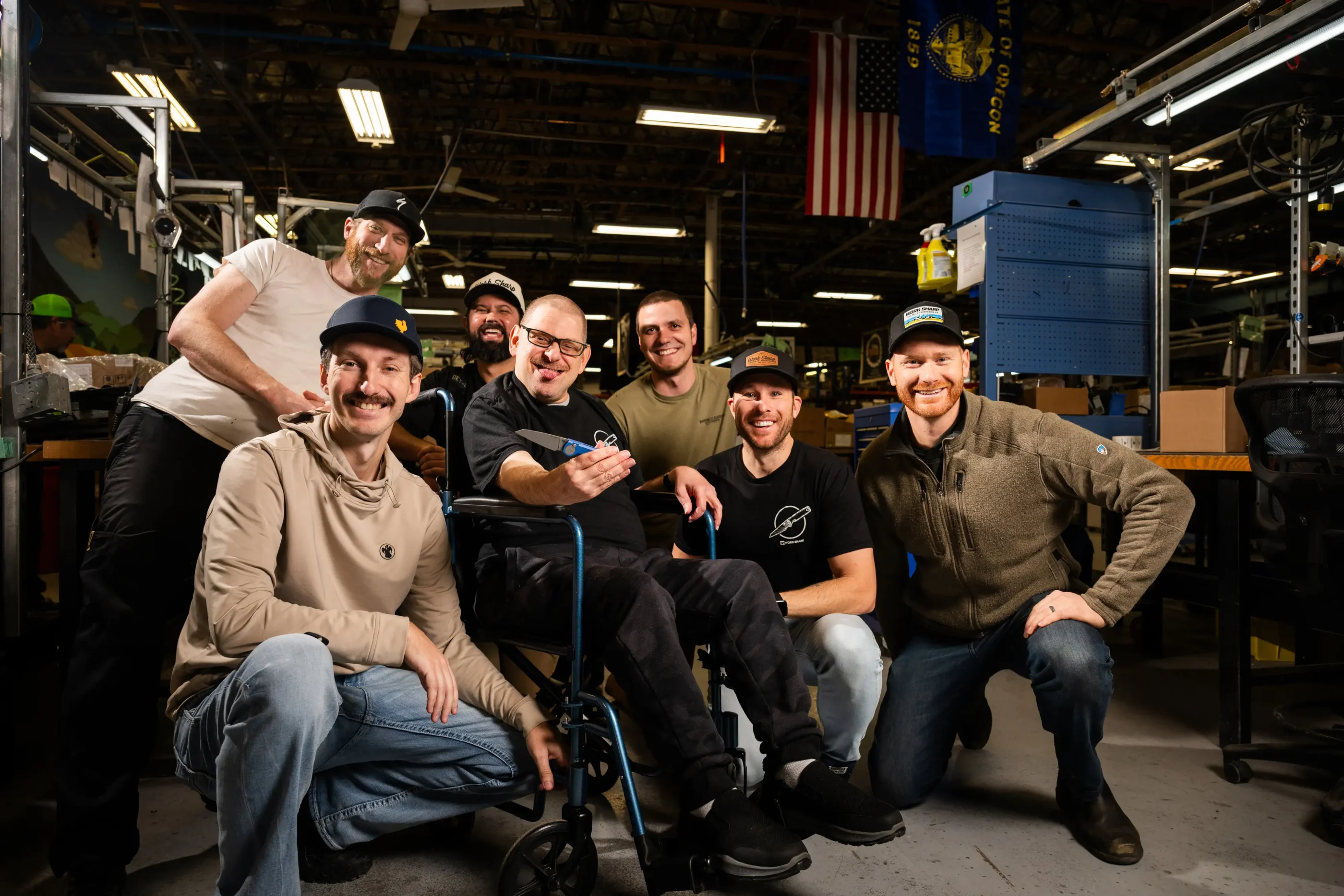 The Work Sharp crew celebrates Doug's 30 years with a new knife.